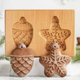 Seasonal Holiday Wooden Cookie Moulds Baking Tools Gifts for Bakers