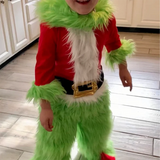 Grinch Costume Kids Boys Girls Christmas Cosplay Costume Set
