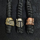 Brass Spartan Warrior Helmet Paracord Beads Lanyard Dreadlock Beard Bead