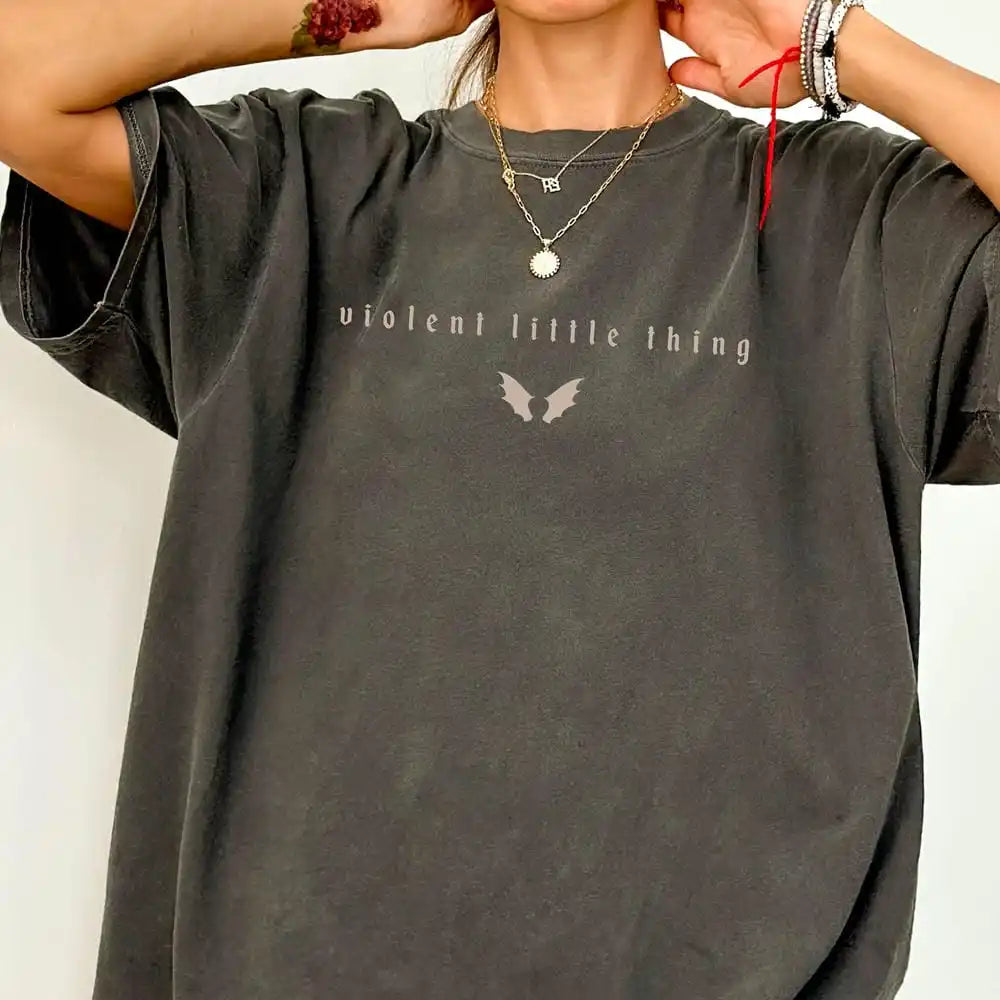Violent Little Thing Xaden Fourth Wing T-Shirt Iron Flame Romantasy Cotton Tee