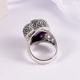Tear of the Kraken S925 Sterling Silver Ring Waterdrop Amethyst