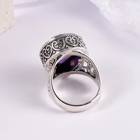 Tear of the Kraken S925 Sterling Silver Ring Waterdrop Amethyst