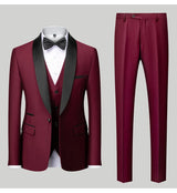 Mens Tuxedo Three Piece Suit Blazer with Trousers and Vest