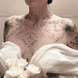 Punk Moon Totem Temporary Tattoos Chest Body Art