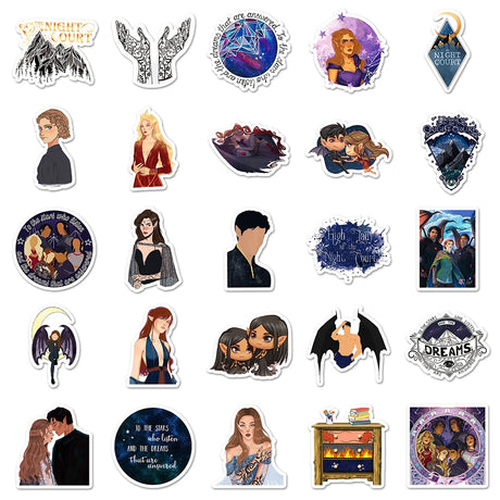 50pcs Acotar Stickers Feyre Fandom