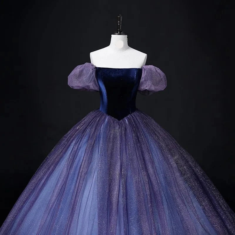 Aurora's Purple Gradient Custom Made Evening Gown Formal Dress