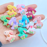 10Pcs Mini 25*30mm Rabbit Flat Back Resin Scrapbooking DIY Jewellery Craft Decoration