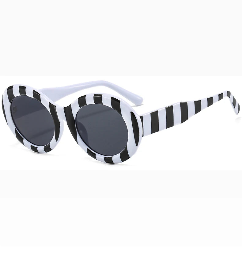 Zebra Stripe Oval Sunglasses