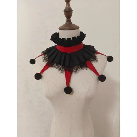 Clowns Collars Handmade Halloween Fairy Tale Court Jester Clown Cosplay Stage Ruff