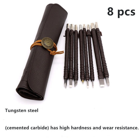 Tungsten Steel Stone Carving Hand Tools Set Chisel Set Woodworking Carving Tools