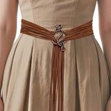 Medieval Norse Ren Faire Leather Rope Brass Belt