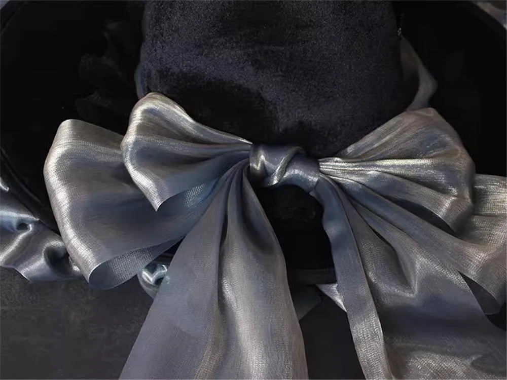 Handmade Salam Witch Hats with Ribbon Bow Gothic Lolita Cosplay Costume Accessories Halloween Hat