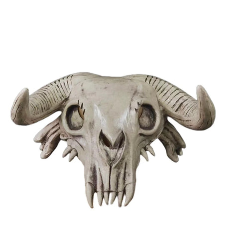 Bull Head Skull Mask Long Horn Totem Helmet Headwear Cosplay Costumes Props Latex Masks