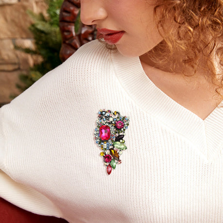 Rhinestones Flower Brooches