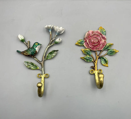 Enamel Flower Decorative Wall Hooks