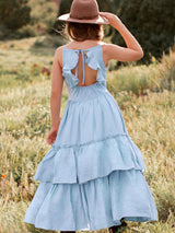Ruffled Layers Girls Photoshoot Maxi Dresses