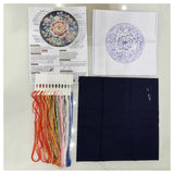 Rooster Embroidery Kit with Flowers for Beginners Needles Embroidery Thread DIY Craft