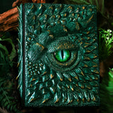 Green Dragon A4 Binder Loose-Leaf Notebook Embossed Hard Resin Sculpted 3D Book
