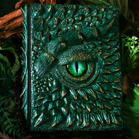 Green Dragon A4 Binder Loose-Leaf Notebook Embossed Hard Resin Sculpted 3D Book