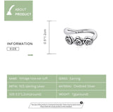 925 Sterling Silver Rose Dragonfly Ear Clips