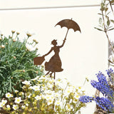 Rusty Metal Mary Poppins Garden Decor