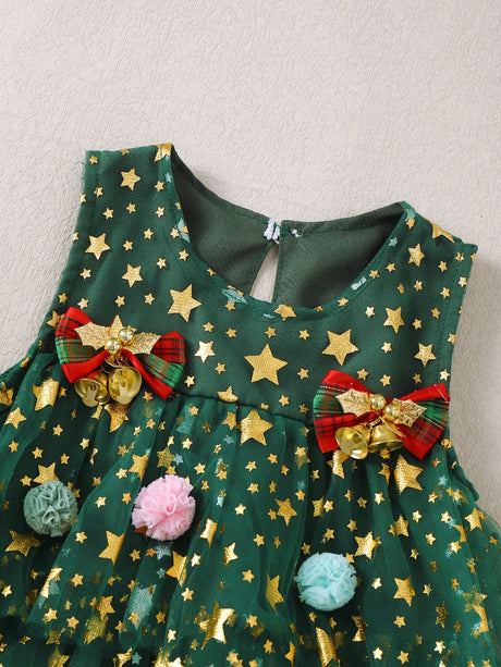 Christmas Tree Tulle Dress for Baby Girls Toddler Festive Outfit