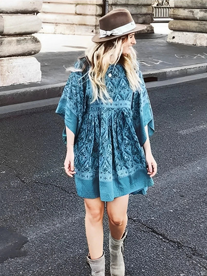 Mahleah's Boho Cotton Mini Dress Long Top