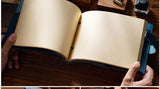 Stitched Genuine Leather Notebook 6 Colours Handmade Journal with Lock Blank Kraft Paper 200 Pages Sketchbook