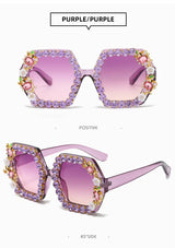Gilly's Rhinestone Sparkling Square Frame Sunglasses Funglasses