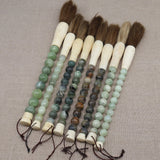 Decorative Pearl and Stone Calligraphy Artist Brushes