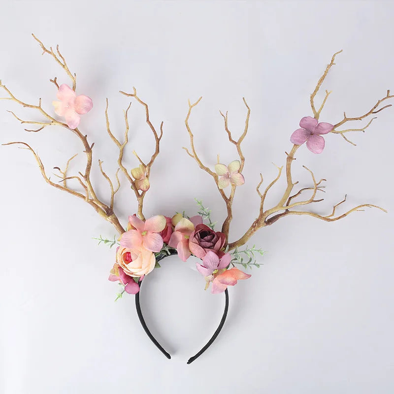 Midsummer Night Deer Antlers Tree Branch Headband