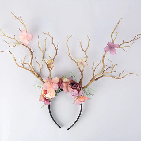 Midsummer Night Deer Antlers Tree Branch Headband