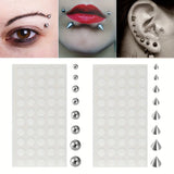 Fake Piercing Stickers Eyebrow Belly Nose Ring Lip Stud Earring Dermal Anchor Faux Body Jewellery