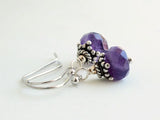 Amethyst Sterling Silver Earrings Deep purple Gemstone Everyday Classic Dangle Drops