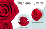 50 Pcs Velvet Roses Artificial Flowers Real Touch Fake Roses Valentine's DIY Wedding Bouquet Home Decor
