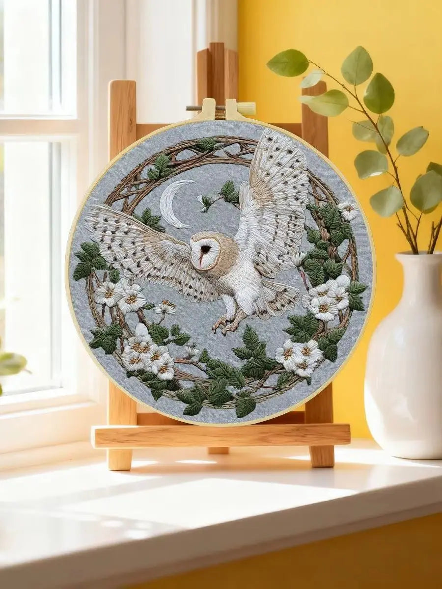 Barn Owl DIY Embroidery Kit for Beginners