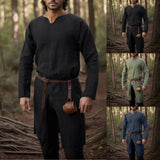 Medieval Renaissance Linen Tunic Long Shirt Knight Vikings Pirate Cosplay Costumes
