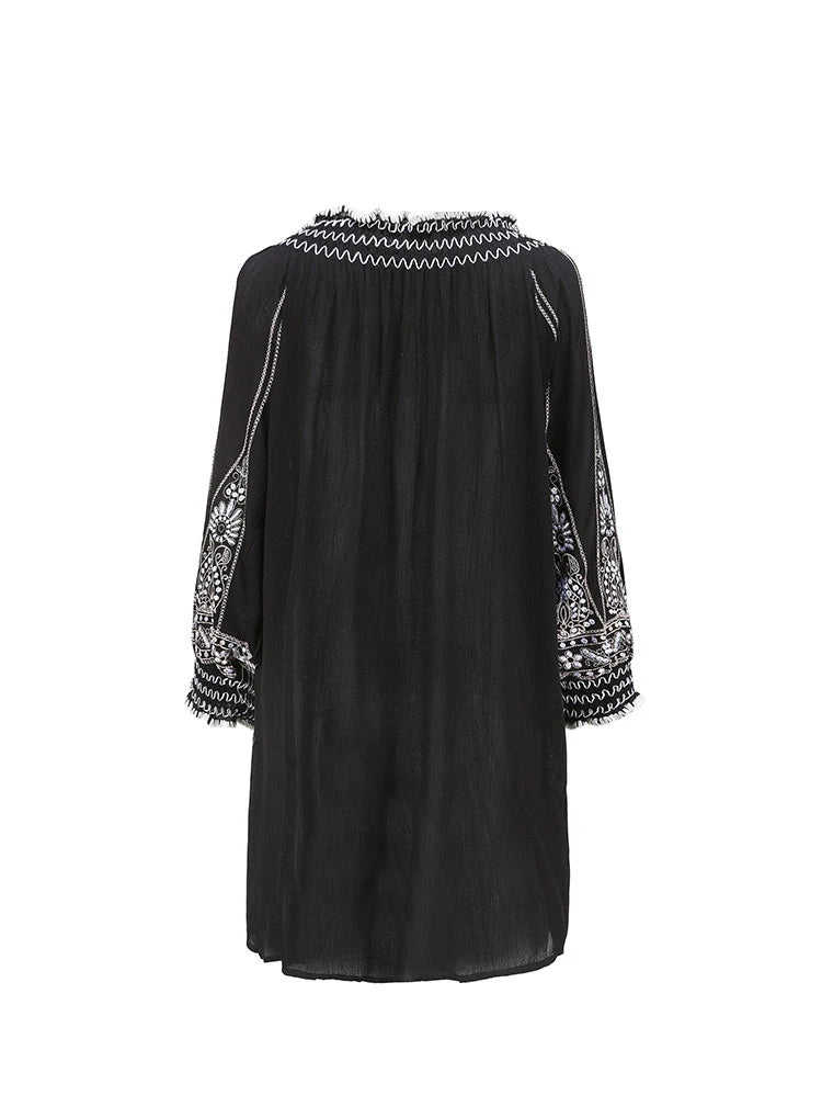 Mirai's Embroidered Boho Dress