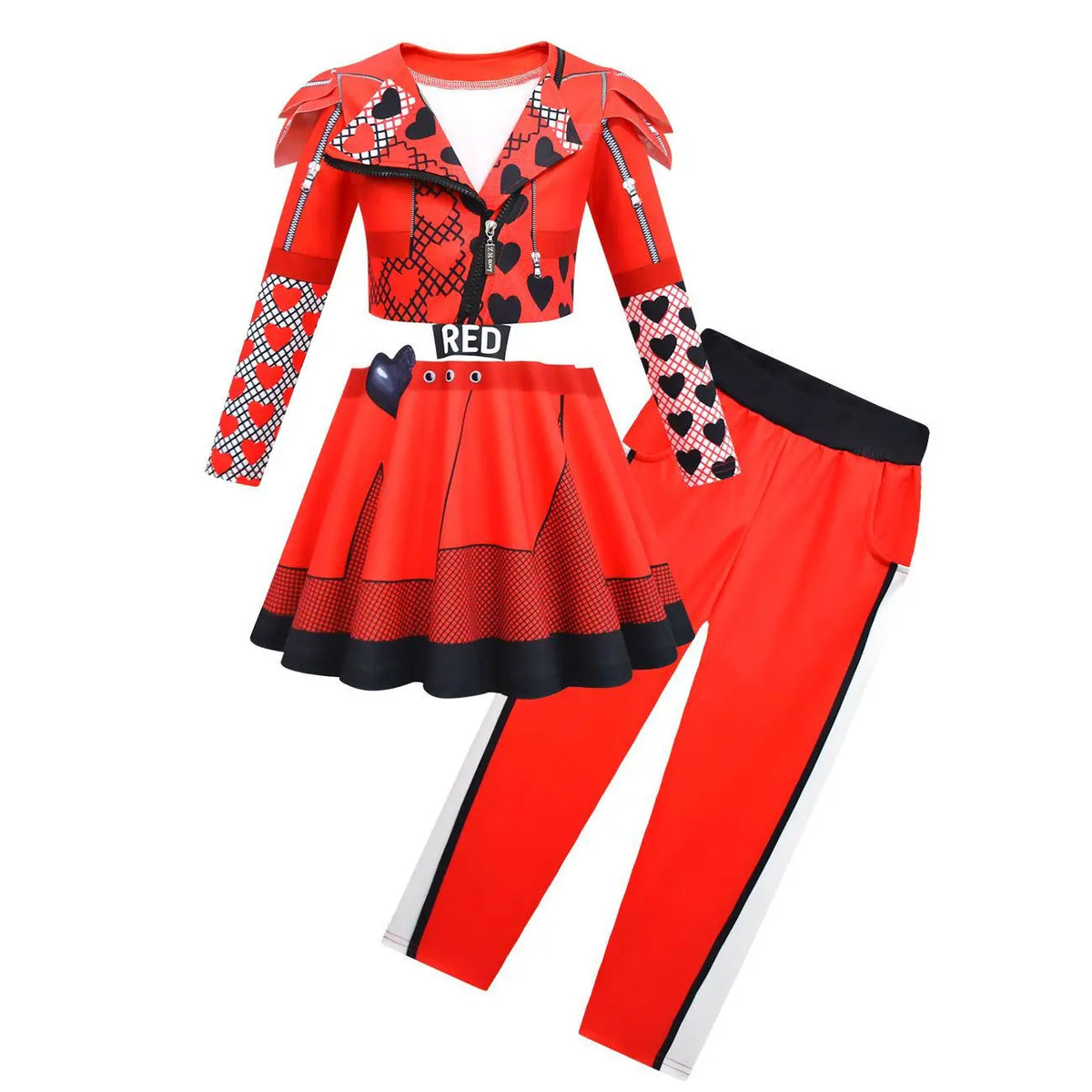 Descendants Red Costumes Girl Halloween Costumes The Rise of Red Cosplay Dress  3-12Y