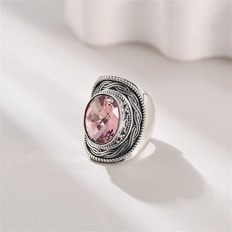 Portal Key to the Fae Realms S925 Sterling Silver Rings Green Crystal Morganite