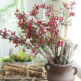 70CM Holly Branch Artificial Red Berries Christmas Ornaments DIY Xmas Decor
