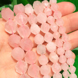 Pink Quartz Crystal Natural Stone Faceted Beads for DIY Jewellery Making