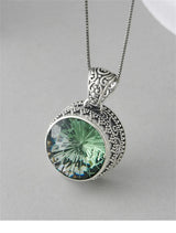 The Abyss Portal Key S925 Sterling Silver Pendants Tangent Plane Green Crystal