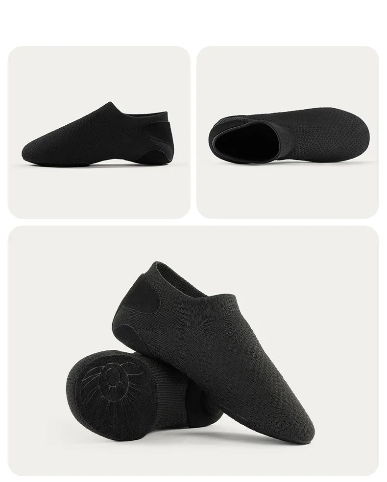 Dance Practice Shoes Latin Ballroom Jazz Tango Ballet Training Teaching Knitted Flat Shoes