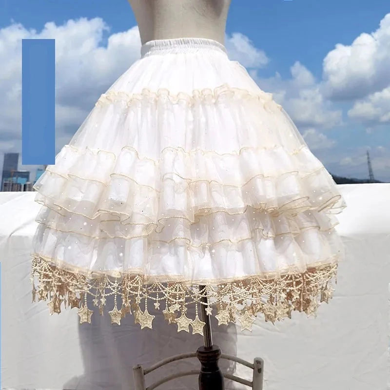 Lunar Star Lolita Petticoat Adjustable Fish Bone Carmen Skirt