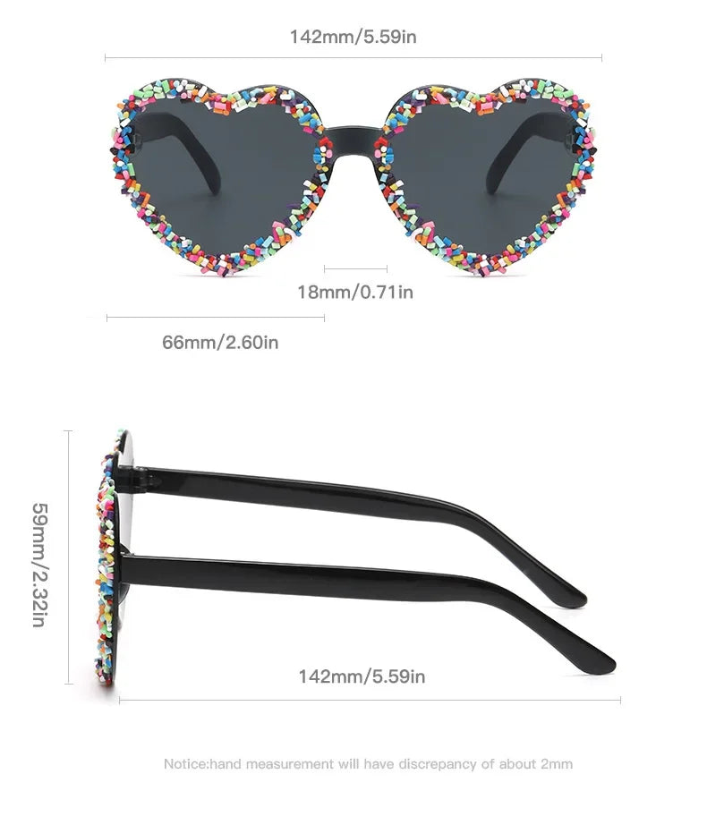 Doughnut Sprinkles Love Heart Sunglasses