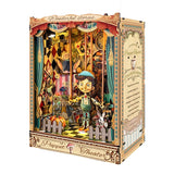 Puppet Theatre DIY Wooden Book Nook Miniatures Kits Bookshelf Decor Crafts