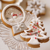 Christmas Cookie Cutter and Stamps Plastic Snowman Snowflake Xmas Tree Fondant Biscuit Mould Cake Decor Baking Supplies