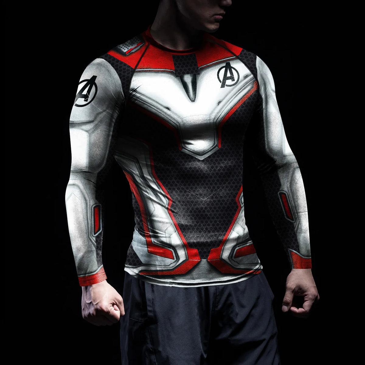 Superheroes Rashie Compression Shirts Mens Running Workout Long Sleeve Fitness Top Sportswear Shirts