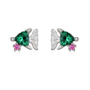 Colourful Zircon Gold Stud Earrings Mix'n'Match